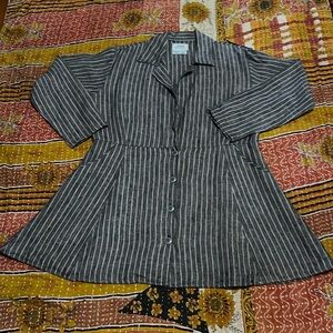 Vintage FLAX Heavyweight Striped Linen Jacket by Jeanne Englehart